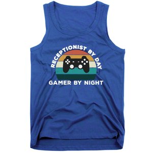 Funny Receptionist By Day Gamer By Night: Video Game Lover Gift Tank Top