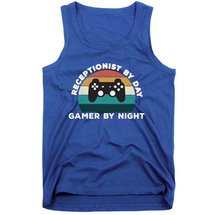 Funny Receptionist By Day Gamer By Night: Video Game Lover Gift Tank Top