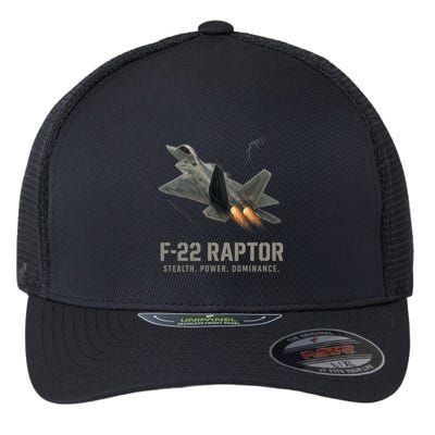 F-22 Raptor Banking Through Storm Clouds Flexfit Unipanel Trucker Cap