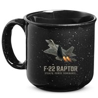 F-22 Raptor Banking Through Storm Clouds 15oz Campfire Ceramic Mug
