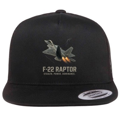 F-22 Raptor Banking Through Storm Clouds Flatbill Hat