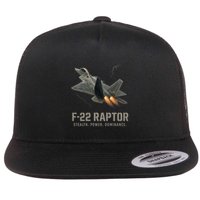 F-22 Raptor Banking Through Storm Clouds Flatbill Hat