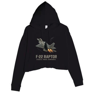 F-22 Raptor Banking Through Storm Clouds Crop Fleece Hoodie