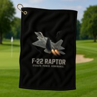 F-22 Raptor Banking Through Storm Clouds Golf Towel
