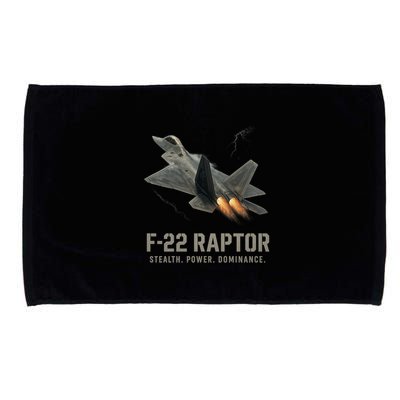 F-22 Raptor Banking Through Storm Clouds Microfiber Hand Towel