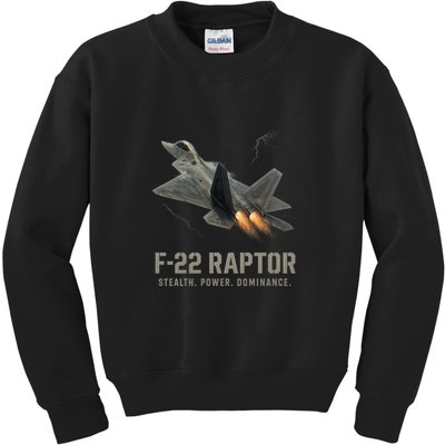 F-22 Raptor Banking Through Storm Clouds Kids Sweatshirt
