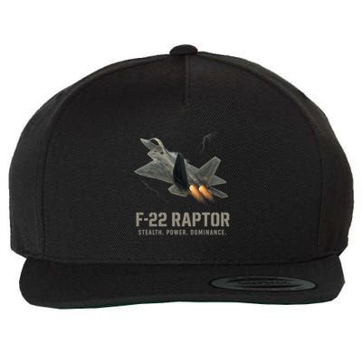 F-22 Raptor Banking Through Storm Clouds Wool Snapback Cap