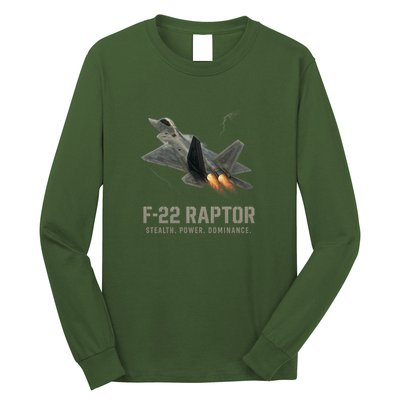 F-22 Raptor Banking Through Storm Clouds Long Sleeve Shirt
