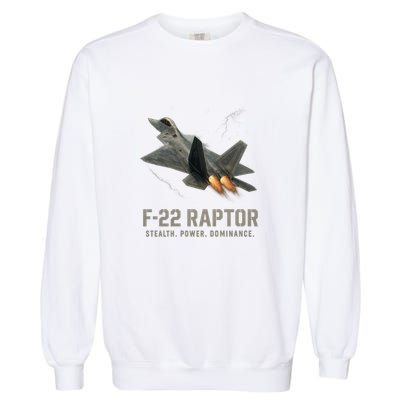 F-22 Raptor Banking Through Storm Clouds Garment-Dyed Sweatshirt