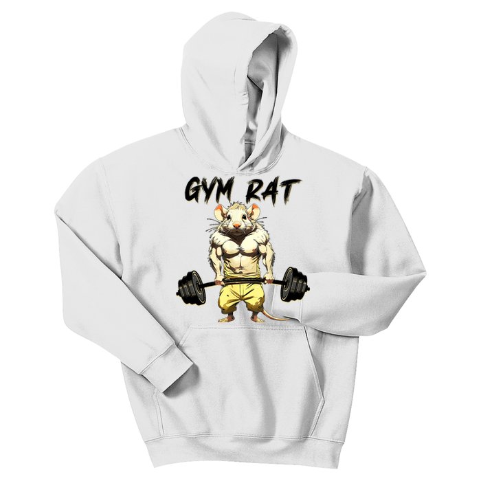 Funny Rat Bodybuilding Fitness Gym Motivation Workout Exercise Weight Lifting Kids Hoodie