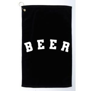 Funny Retro Beer University Varsity College Style Ing Gift Platinum Collection Golf Towel