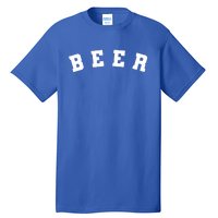 Funny Retro Beer University Varsity College Style Ing Gift Tall T-Shirt