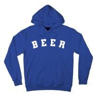 Funny Retro Beer University Varsity College Style Ing Gift Tall Hoodie