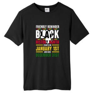 Friendly Reminer BLACK HISTORY MONTH Starts On January 1st And Ends December 31s Tall Fusion ChromaSoft Performance T-Shirt