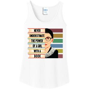 Feminist Ruth Bader Ginsburg Rbg Quote Girl With Book Women Ladies Essential Tank