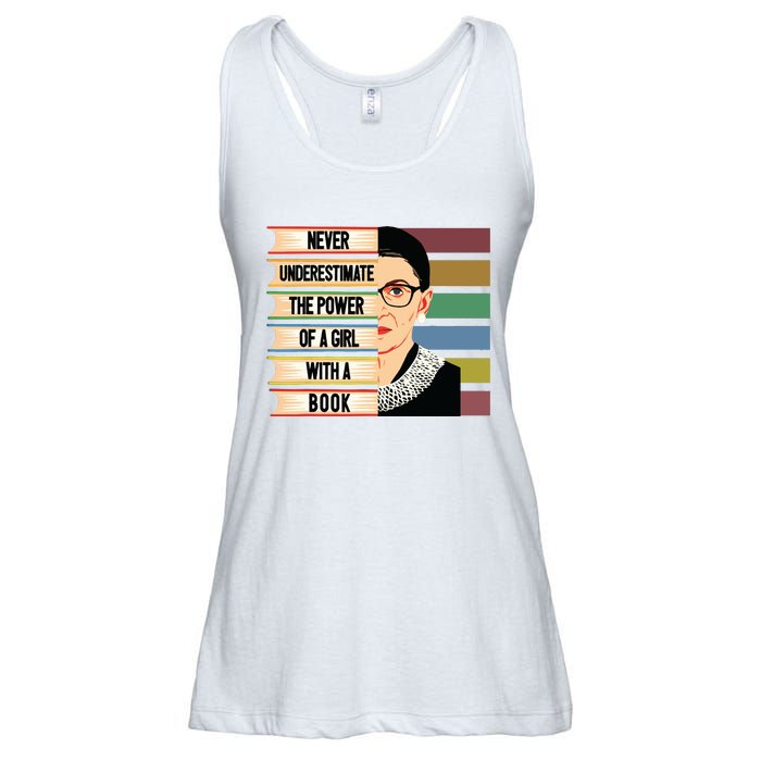 Feminist Ruth Bader Ginsburg Rbg Quote Girl With Book Women Ladies Essential Flowy Tank