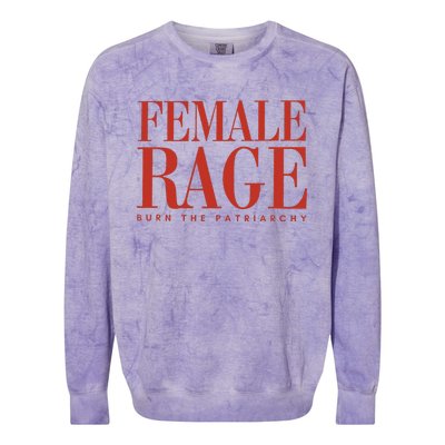 Female Rage Burn Patriarchy Feminist Rights Equality Colorblast Crewneck Sweatshirt