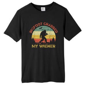 Funny Retro Bigfoot Bigfoot Grabbed My Wiener Design Tall Fusion ChromaSoft Performance T-Shirt