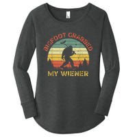 Funny Retro Bigfoot Bigfoot Grabbed My Wiener Design Women's Perfect Tri Tunic Long Sleeve Shirt