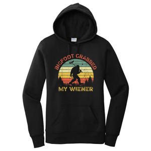 Funny Retro Bigfoot Bigfoot Grabbed My Wiener Design Women's Pullover Hoodie