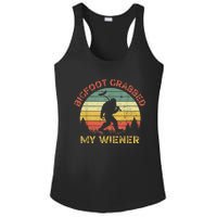 Funny Retro Bigfoot Bigfoot Grabbed My Wiener Design Ladies PosiCharge Competitor Racerback Tank