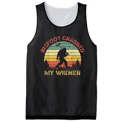 Funny Retro Bigfoot Bigfoot Grabbed My Wiener Design Mesh Reversible Basketball Jersey Tank