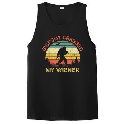 Funny Retro Bigfoot Bigfoot Grabbed My Wiener Design PosiCharge Competitor Tank