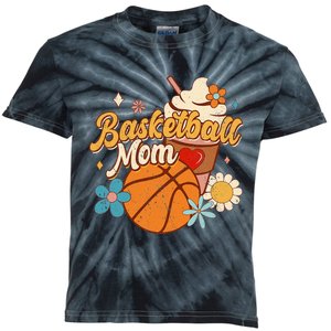 Funny Retro Basketball Mom Mother's Day Coffee Kids Tie-Dye T-Shirt