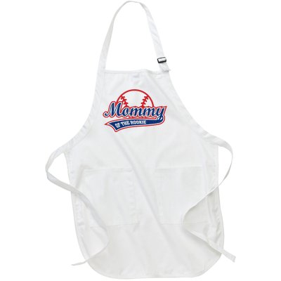 Funny Retro Baseball Mommy Of The Rookie Full-Length Apron With Pockets