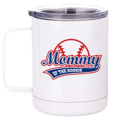 Funny Retro Baseball Mommy Of The Rookie 12 oz Stainless Steel Tumbler Cup