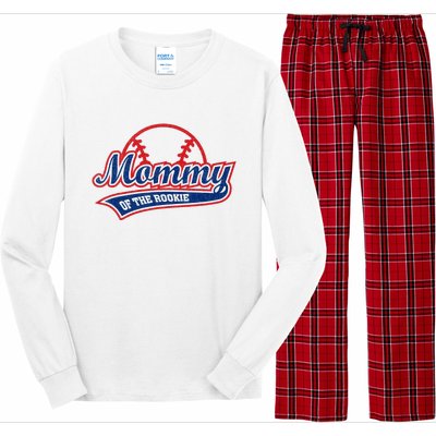 Funny Retro Baseball Mommy Of The Rookie Long Sleeve Pajama Set