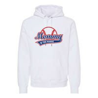 Funny Retro Baseball Mommy Of The Rookie Premium Hoodie