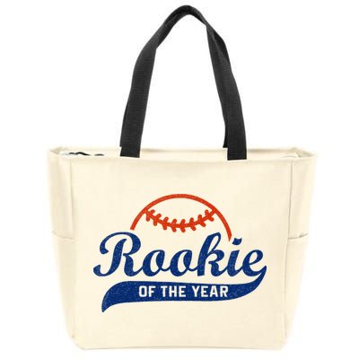 Funny Retro Baseball Rookie Of The Year Zip Tote Bag