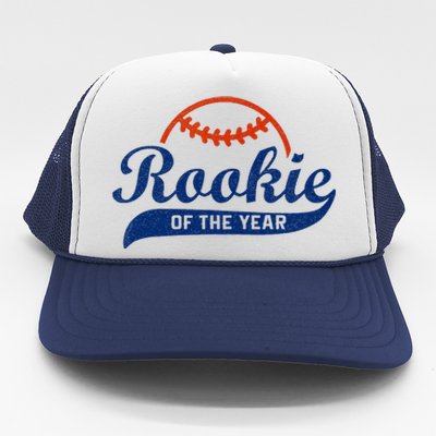 Funny Retro Baseball Rookie Of The Year Trucker Hat