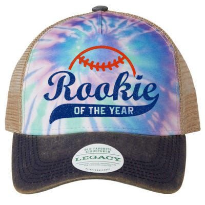 Funny Retro Baseball Rookie Of The Year Legacy Tie Dye Trucker Hat