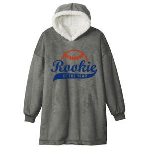 Funny Retro Baseball Rookie Of The Year Hooded Wearable Blanket