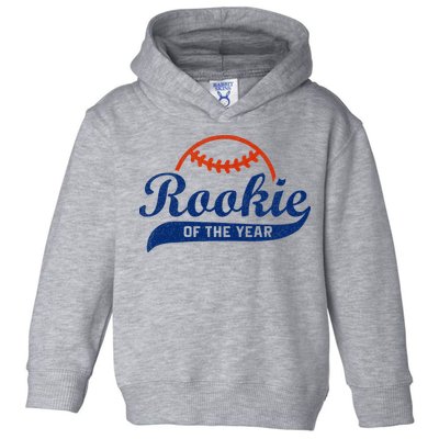 Funny Retro Baseball Rookie Of The Year Toddler Hoodie