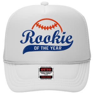 Funny Retro Baseball Rookie Of The Year High Crown Mesh Back Trucker Hat