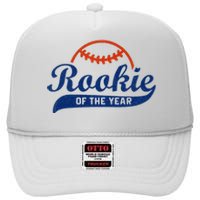 Funny Retro Baseball Rookie Of The Year High Crown Mesh Back Trucker Hat