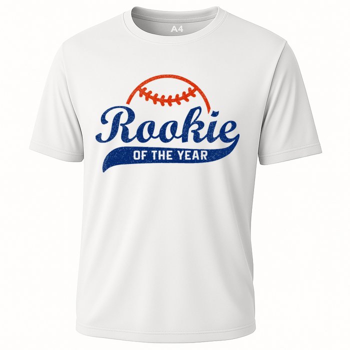 Funny Retro Baseball Rookie Of The Year Cooling Performance Crew T-Shirt