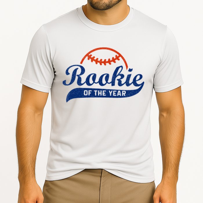 Funny Retro Baseball Rookie Of The Year Cooling Performance Crew T-Shirt