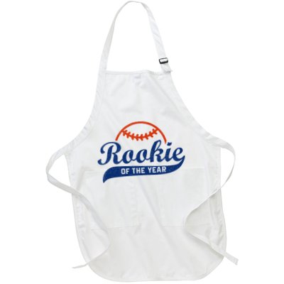 Funny Retro Baseball Rookie Of The Year Full-Length Apron With Pockets