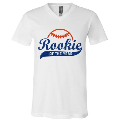 Funny Retro Baseball Rookie Of The Year V-Neck T-Shirt