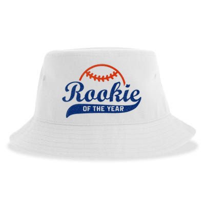 Funny Retro Baseball Rookie Of The Year Sustainable Bucket Hat