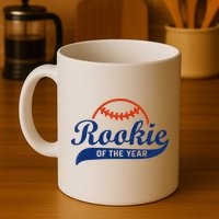 Funny Retro Baseball Rookie Of The Year Mug
