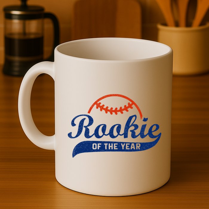 Funny Retro Baseball Rookie Of The Year Mug