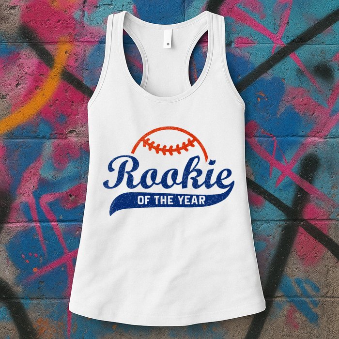 Funny Retro Baseball Rookie Of The Year Womens Tank Top