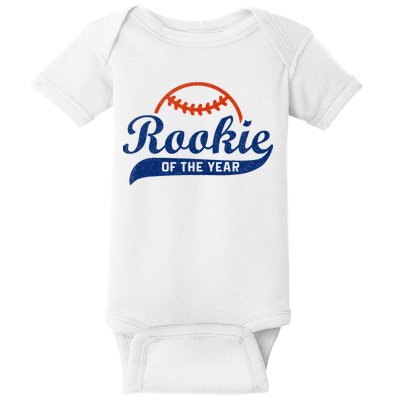 Funny Retro Baseball Rookie Of The Year Baby Bodysuit