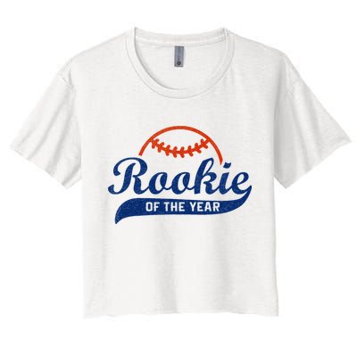 Funny Retro Baseball Rookie Of The Year Women's Crop Top Tee