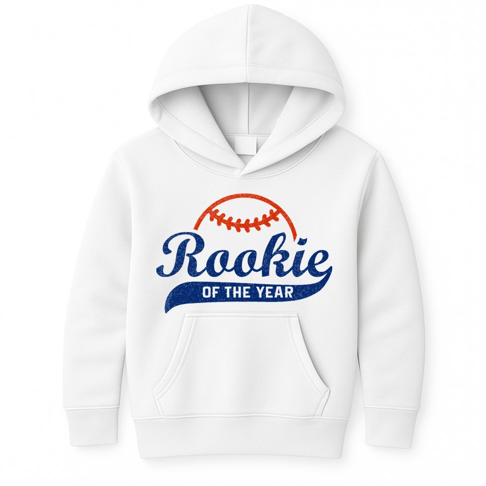 Funny Retro Baseball Rookie Of The Year Kids Hoodie